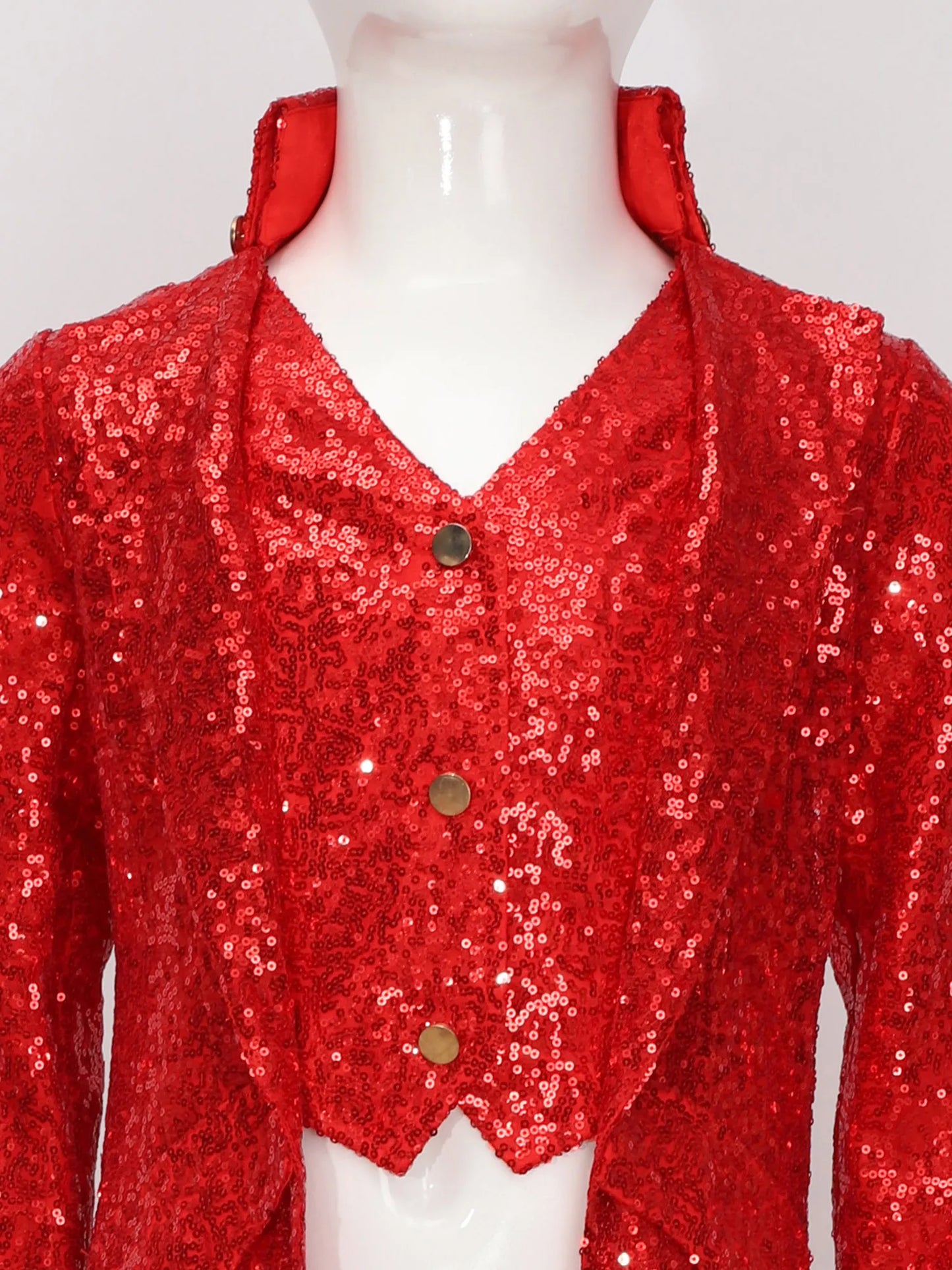 Kids Boys Halloween Medieval Renaissance Costume Sparkly Sequins Victorian Tailcoat Jacket Frock Coat Long Sleeve Gothic Tuxedo