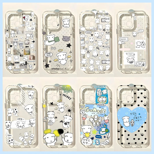 Cute Ganadi Puppy Phone Case For iPhone 17e 17 16 16e 15 14 13 12 11 Mini Pro Max X XR XSMax 7 8 Air Plus Transparent Back Cover