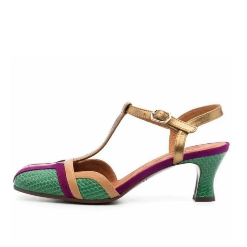 Dilalula 2025 Fashion T-Strap Genuine Leather Sandals Women Covered Toe Mixed Color Summer Dress Shoes Ladies Party French Style