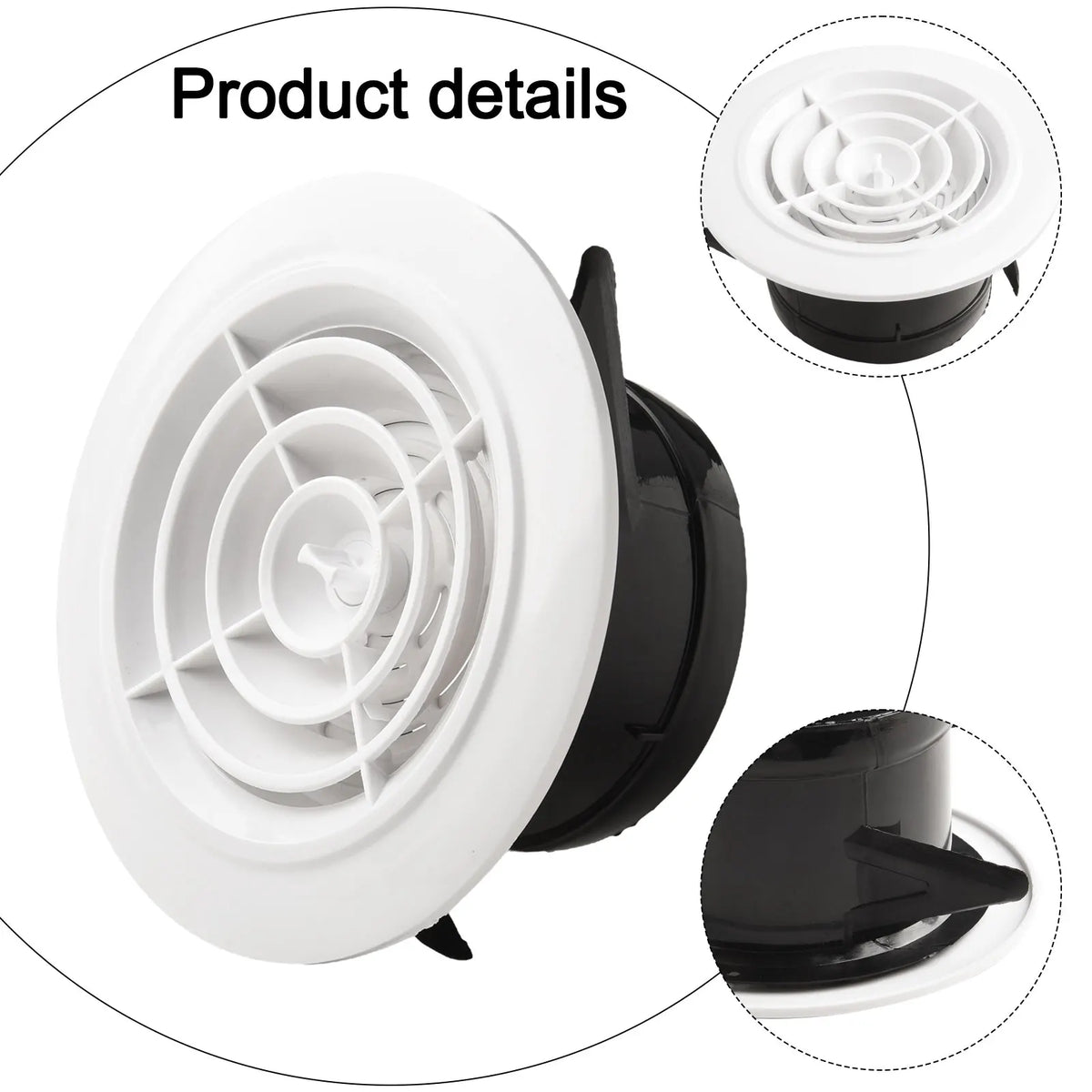 1pc Vent Grill For Hole 75-200mm Round Adjustable Wall Interior Vent Ventilation Grille Cover Exterior Wall Ducting Ventilation