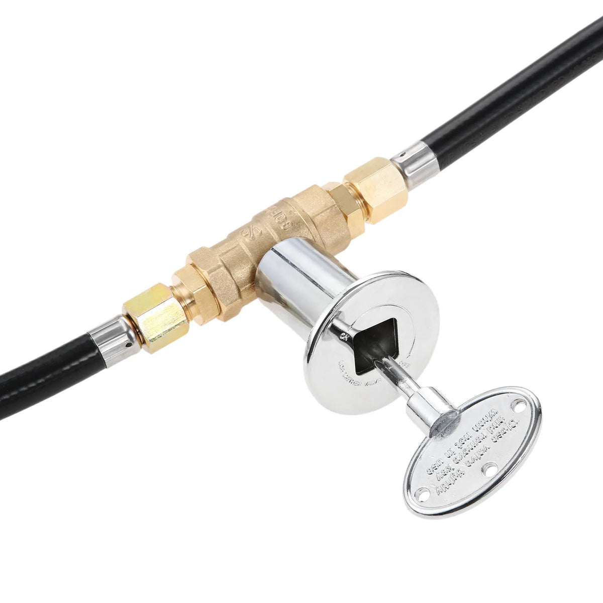 12" LP Propane Gas Fire Pit Stainless Steel Burner Ring Installation Kit with Regulator Hose and 1/2" Key Control Valve 90000BTU