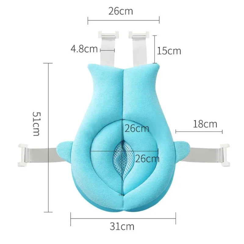 Newborn Bath Cushion Seat Anti Slip Floating Infant Bathtub Pad Portable Infant Bath Support Pad for Less Than 10kg Babies