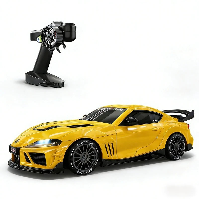 JXC1:43 Supra 1087X RC Drift Car Diecast Metal Body Static Model Grade Gyro 4WD Full Proportional Mini RC Vehicle for Collectors