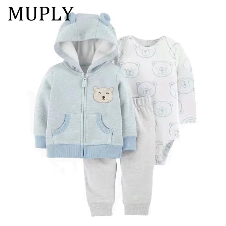 3-piece Suit Summer Baby Clothes Sets Baby Short Sleeve Shorts Cover Clothes Cute Girls Bebe Children Cotton 100% Clothing 6-24M
