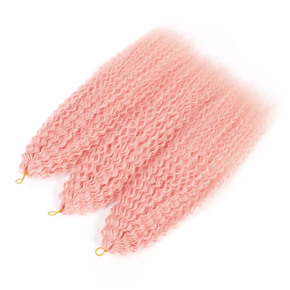 3-7Pcs Synthetic Brazilian Crochet Braids Hair for Women 20-28" Ombre White African Curls Kinky Curly Braiding Hair Extensions