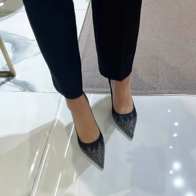 2026 European and American Women's New Mesh Pointed High Heels Shallow Mouth Sexy Fashion Shoes