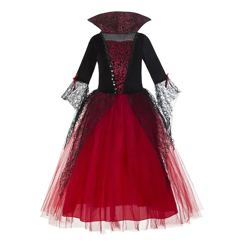 2-12T Halloween Costume for Kids Girls Purple Bat Dress Carnival Vampire Costume Witch Cosplay Clothes Carnival Party Gifts