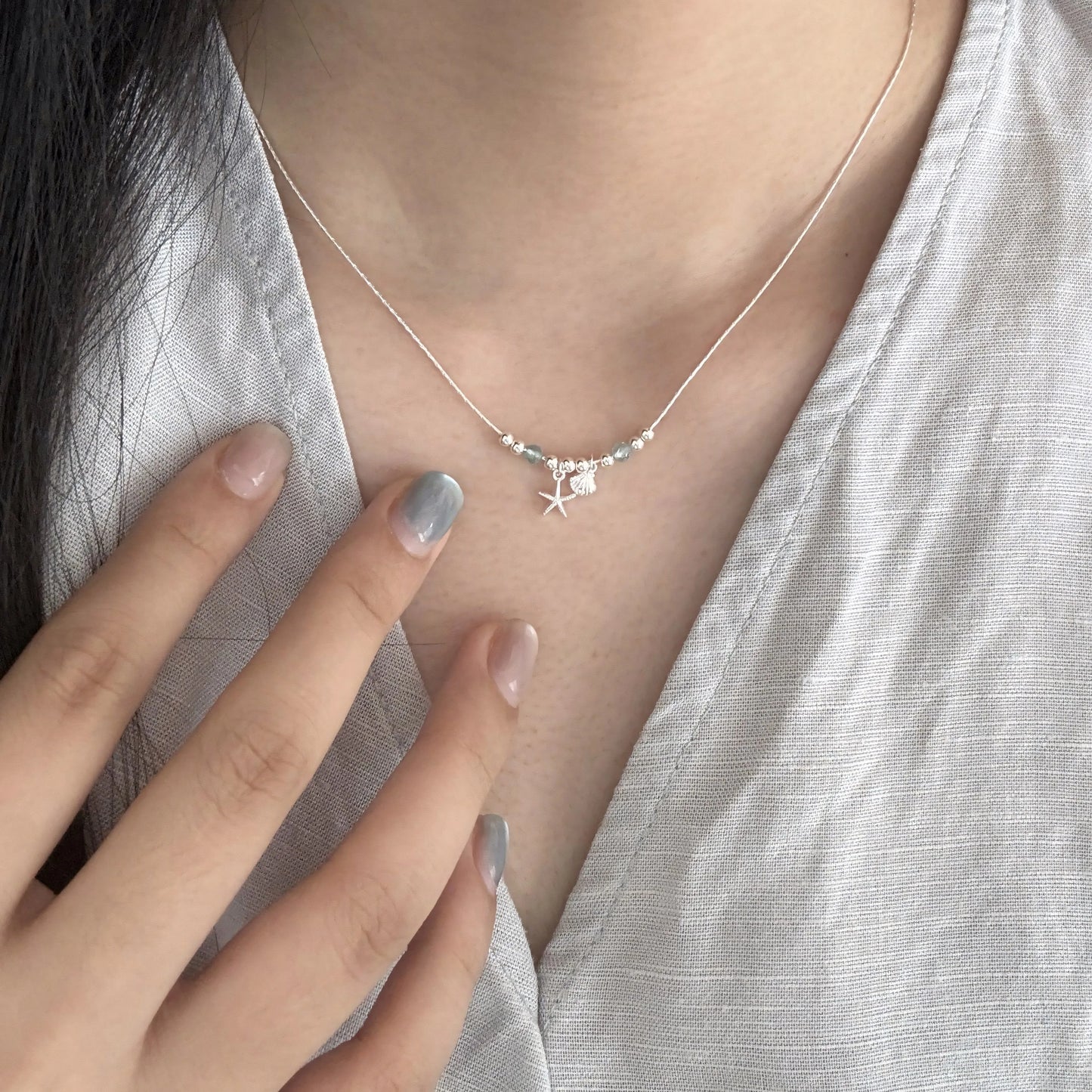 VENTFILLE  925 Sterling Silver Black Agate Necklace for Women Girl Snake Bone Chain Water Drop Jewelry Gift Dropshipping