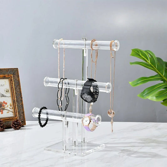 Clear Acrylic Bracelet Holder Stand Jewelry Display Organizer Shelf for Necklaces and Bracelets  Jewelry Packaging & Display