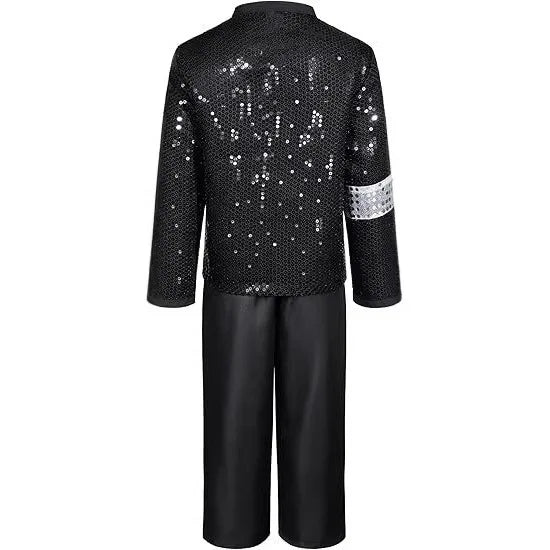 Adult Kid 80s 90s Pop Star Jackson Cosplay Outfit Hip Hop Dance Matching Family Costume for Halloween Carnival Stage Performance