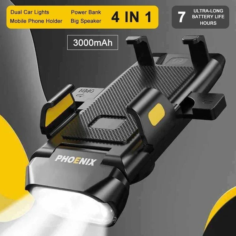 4-in-1 LED Bicycle Light 3000mAh Bike Headlamp Power Bank 400Lumen Handlebar Rechargeable Front Lamp MTB Road Cycling Flashlight