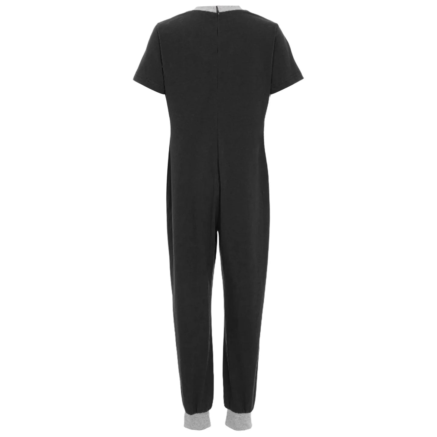 Kids Boys Girls Special Needs Adaptive Clothing Cotton Round Neck Short Sleeve Back Zipper Solid Color Full Body Jumpsuit Romper