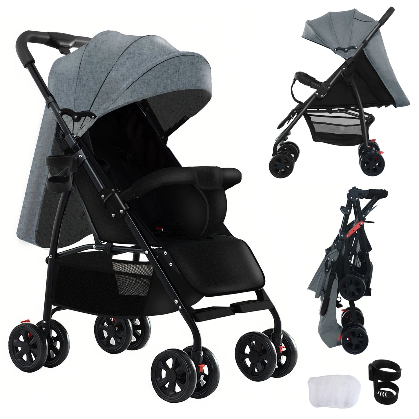 3 in 1 baby stroller free Newborn Infant baby pram travel stroller lightweight baby folding car reversible stroller