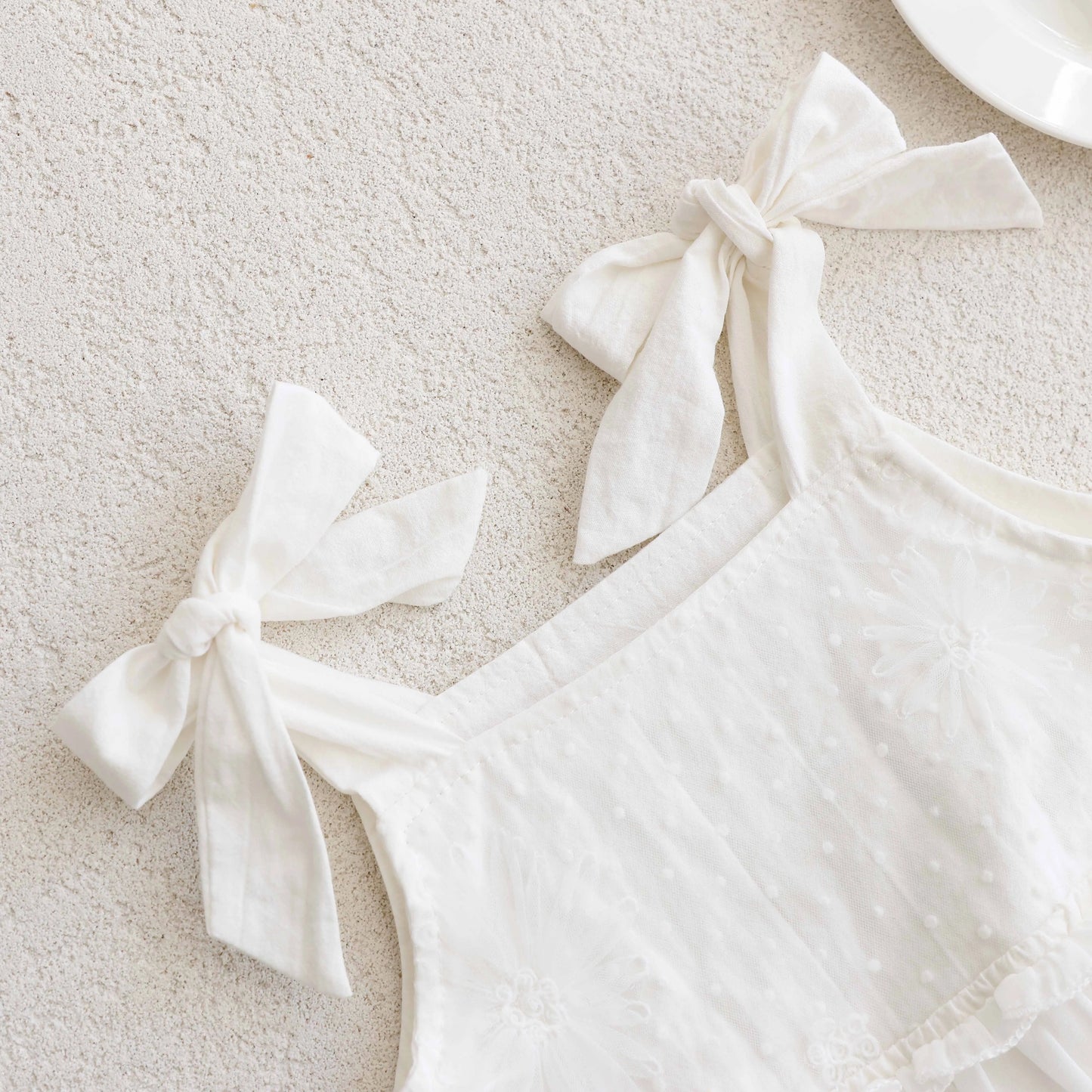 Baby Summer Bow Sling dress Baby Girl Sweet Cute Thin Embroidered Sleeveless Jetsuit