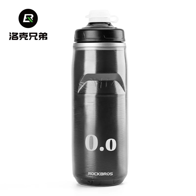 ROCKBROS 620ml Cycling Water Bottle Cold Water Insulated Thermal Silicone Bottle Outdoor Sports MTB Road Bike Bicycle Bottle