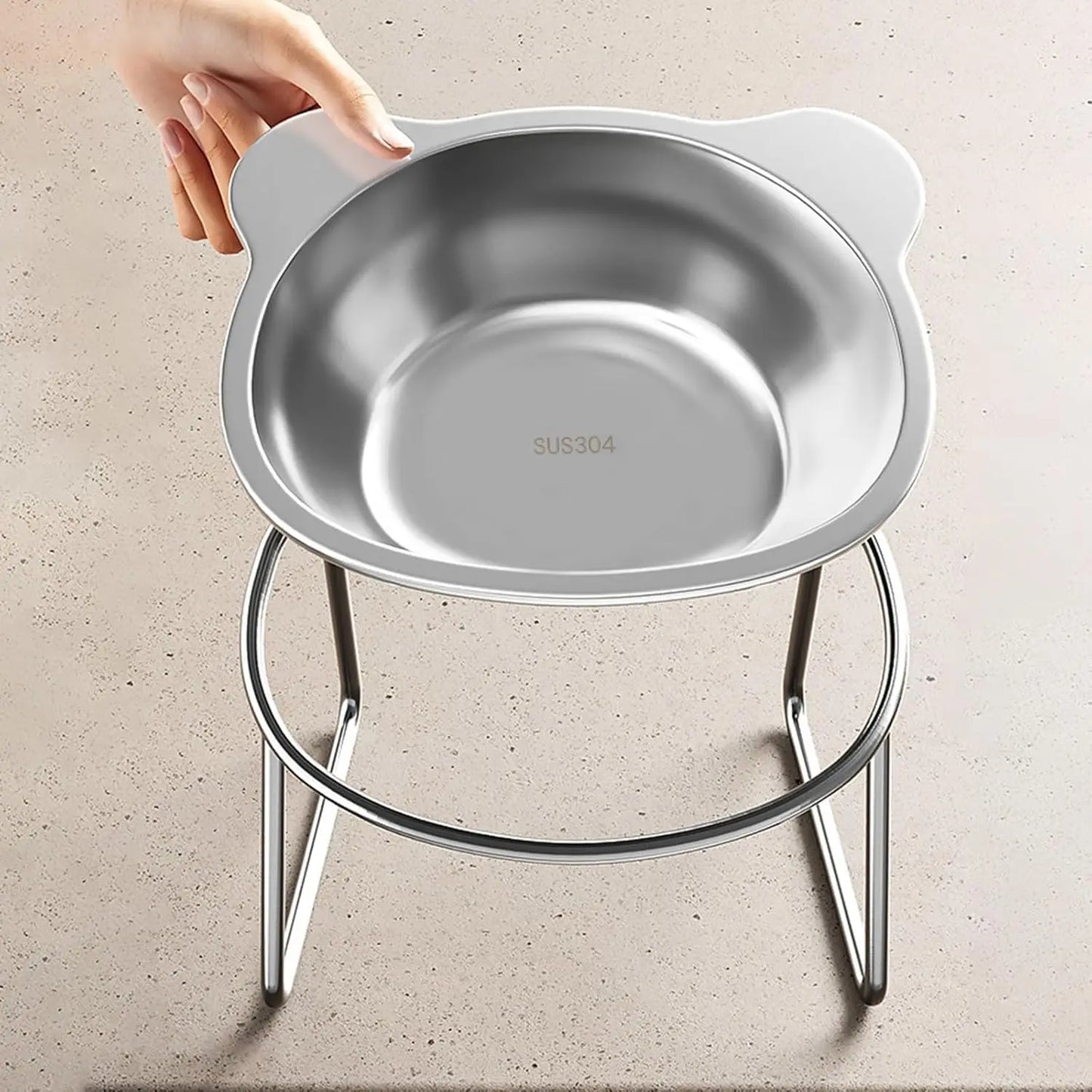 Tilted Cat Bowl Stainless Steel Cat Food Bowls with Metal Stand Food and Water Dish for Cats Kitten Puppies Feeders Cat Supplies