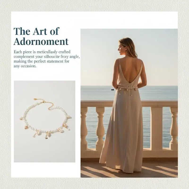 Pearl Belly Chain for Women Boho Waist Chains Sexy Summer Beach Jewelry for Swimsuit Body Accessory