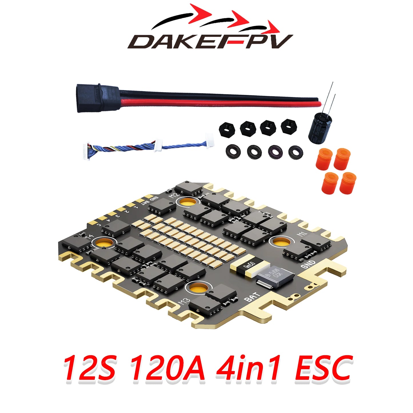 DAKEFPV F722 Flight Control FC 3-12S 100A 120A 4in1 ESC F722 Flight STACK 30x30mm For Remote Control FPV Racing Drone