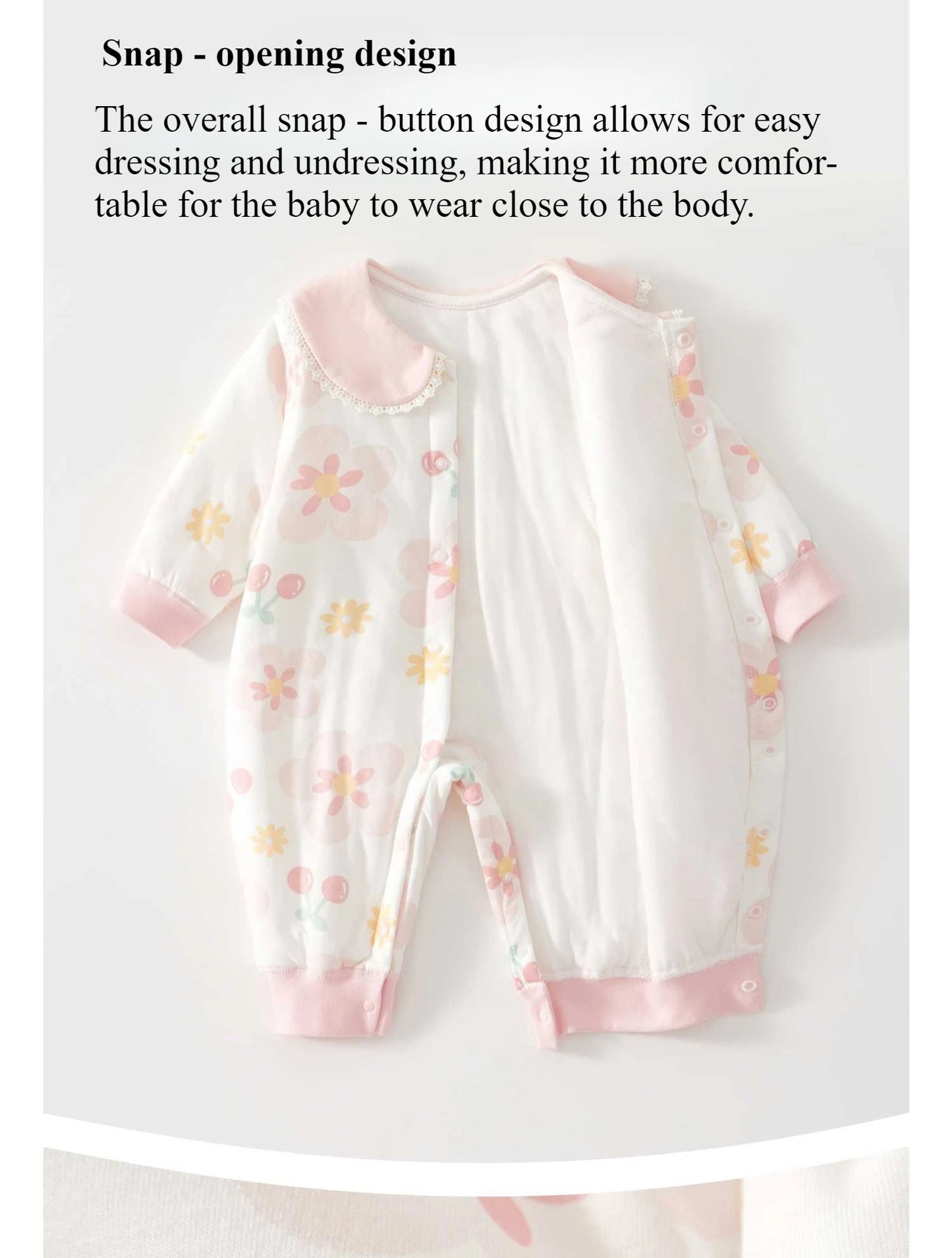 Newborn Baby Cotton Bodysuit Long-sleeved Thickened Cute Printed Lapel Bodysuit Boys And Girls Comfortable Warm Bodysuit