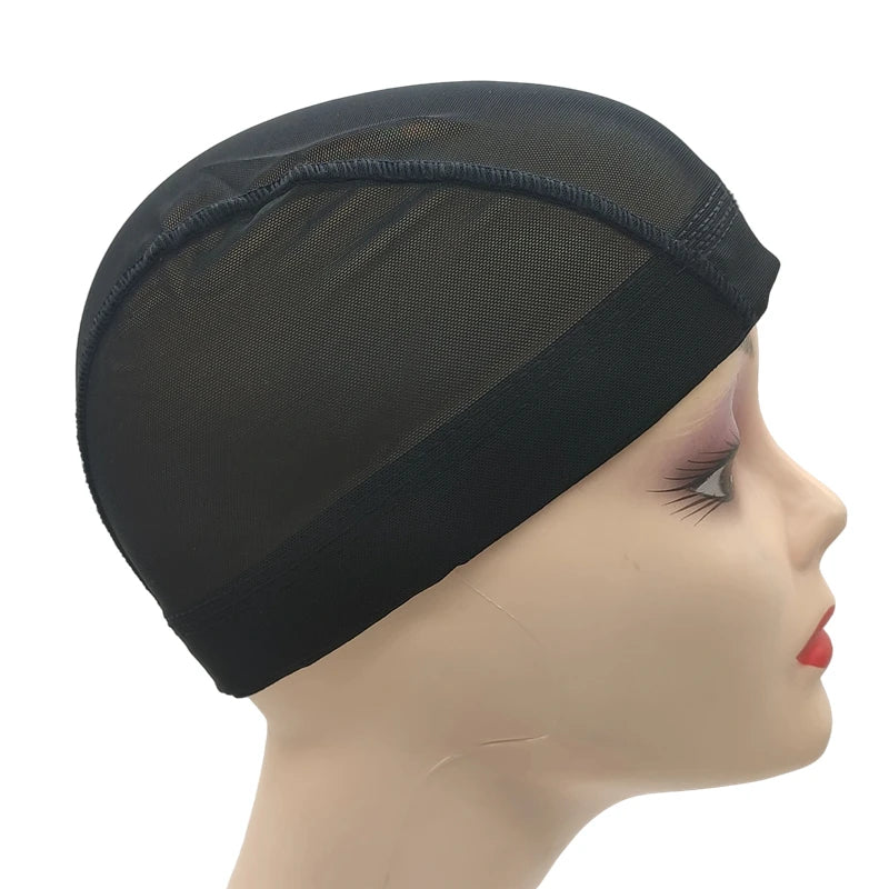 1PC Black Stretchable Breathable Mesh Dome Wig Cap Spandex Base for Wig Making