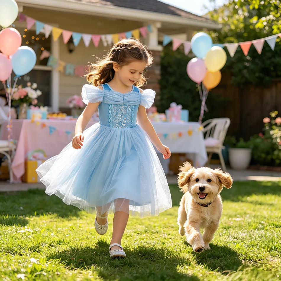 Child Halloween Cinderella Princess Cosplay Costume 2026 Summer Kids Birthday Party Dresses Baby Girls Carnival Dress Up Clothes