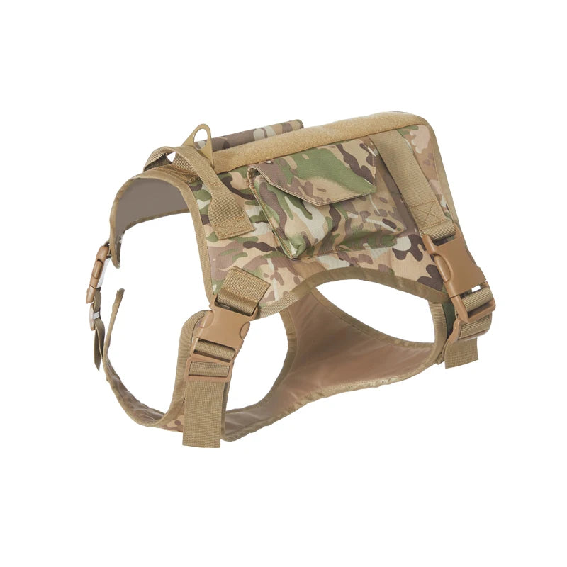 Tactical Dog Harness Adjustable Traning Dog Harness Leash Sets with Storage Bag for Large Dog Control Handle Cat Harness