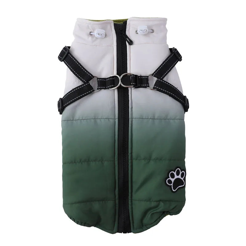 Waterproof Dog Jacket With Harness Winter Warm Pet Dog Clothes For Small Big Dogs Coat Chihuahua Clothing French Bulldog Outfits