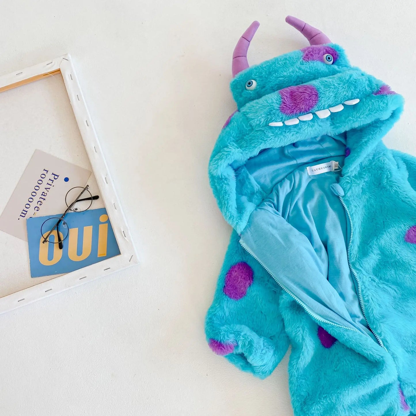 Newborn baby romper Sullivan monster cartoon shooting suit children thick autumn winter clothes cute animal pajamas Monsters Inc