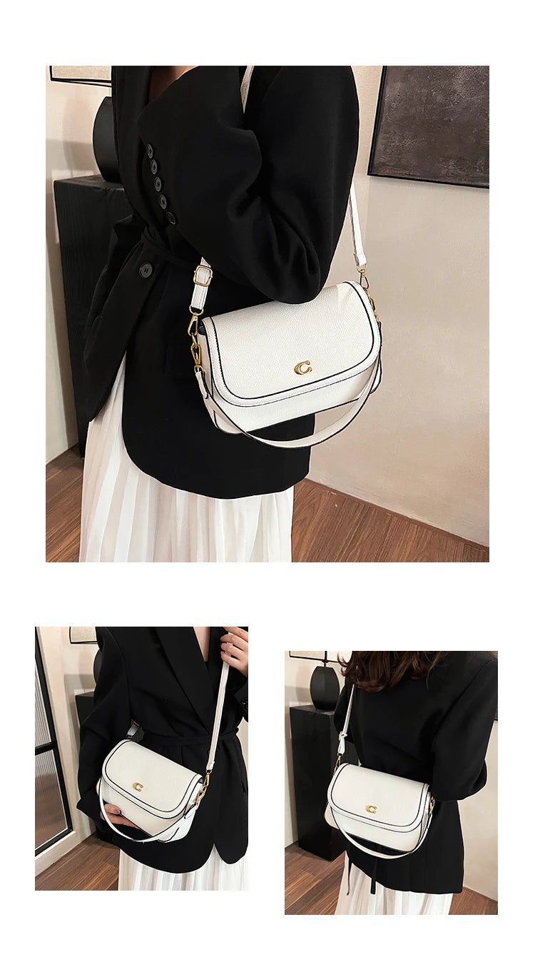 Retro Luxury Women Shoulder Bag Elegant Leather Crossbody Bag High End Tote Vintage Classic Designer