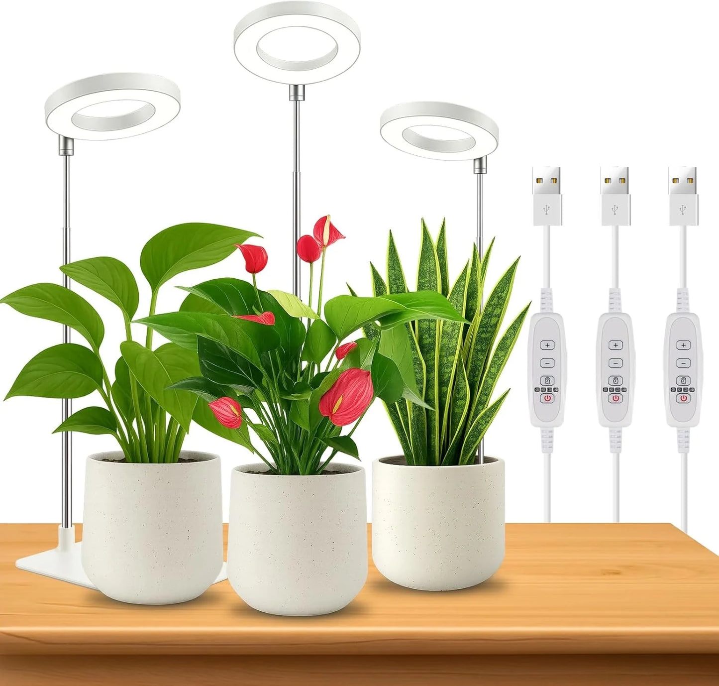 LED Grow Light USB 5V Full Spectrum Plant Growing Lamp Indoor Plants Seedlings Succulents Timer Dimmable Brightness Plant