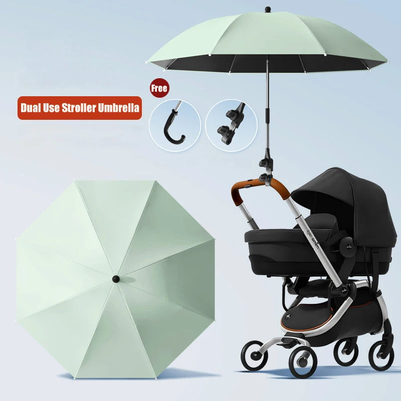 Clip-on Universal Baby Parasol 85cm Diameter 2 in 1 Baby Stroller Umbrella For Sun Shade Rain-proof Baby Stroller Accessories