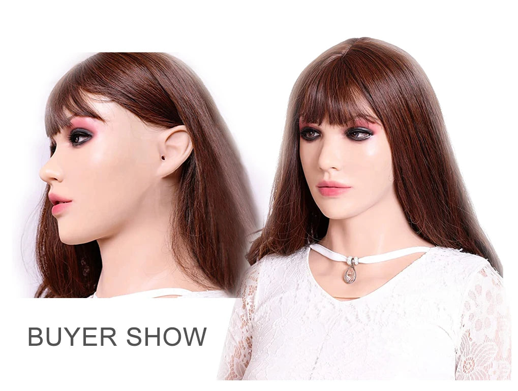 Dokier Crossdressing Soft Silicone Cosplay Costume Masks Props for Crossdresser Transvestite Halloween Cosplay Male to Female