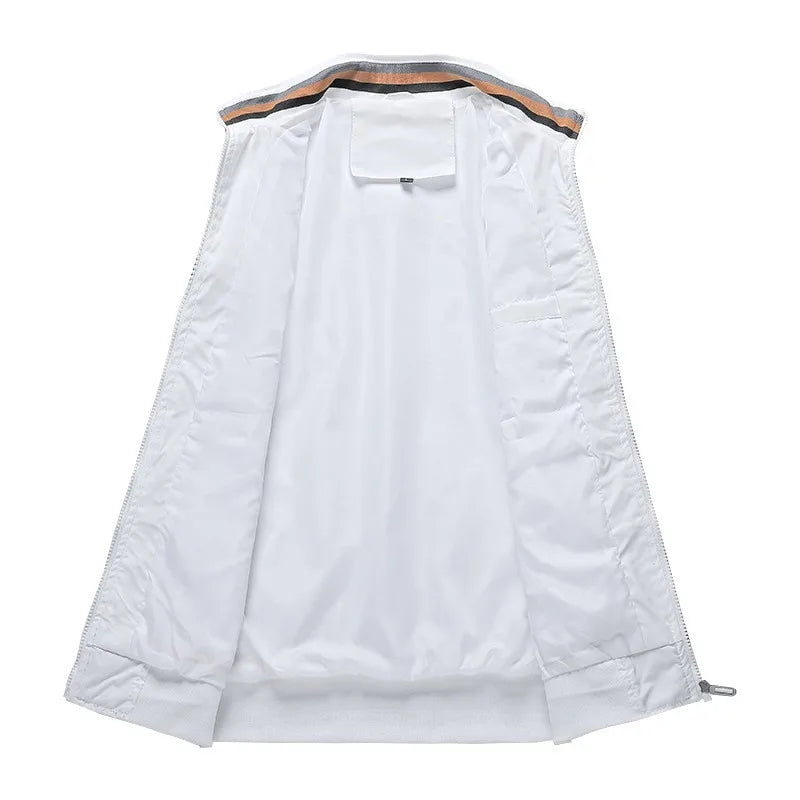 Autumn Winter Men's Stand Collar Casual Zipper Jacket Outdoor Sports Coat For Harley Davidson Motorcycle Styling Accessories