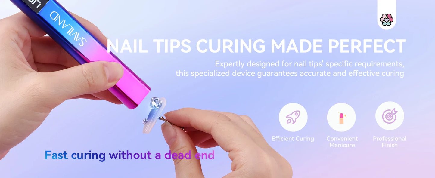 SAVILAND Portable Nail Lamp Dryer Handheld Mini UV Light for Nails For Gel Polish Quick Dry USB Nail Dryer Nail Art Tools