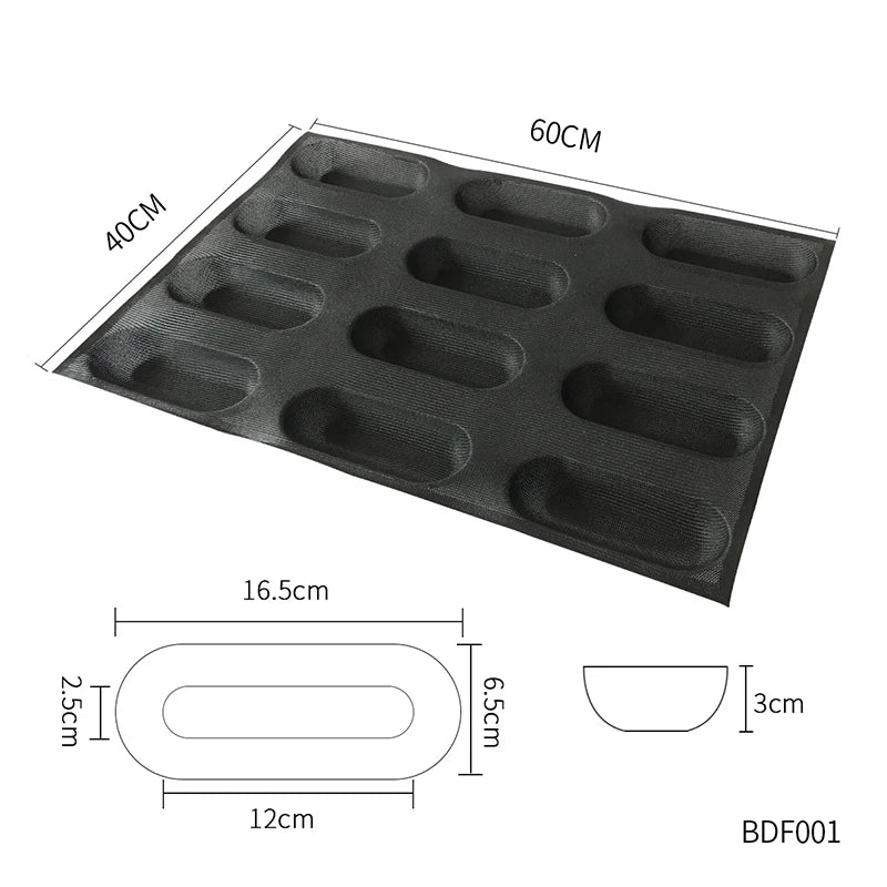 Bluedrop Food Grade Silicone Bread Form Coated Fiberglass Molds Perforated Baking Sheets for Kitchen Commercial Size