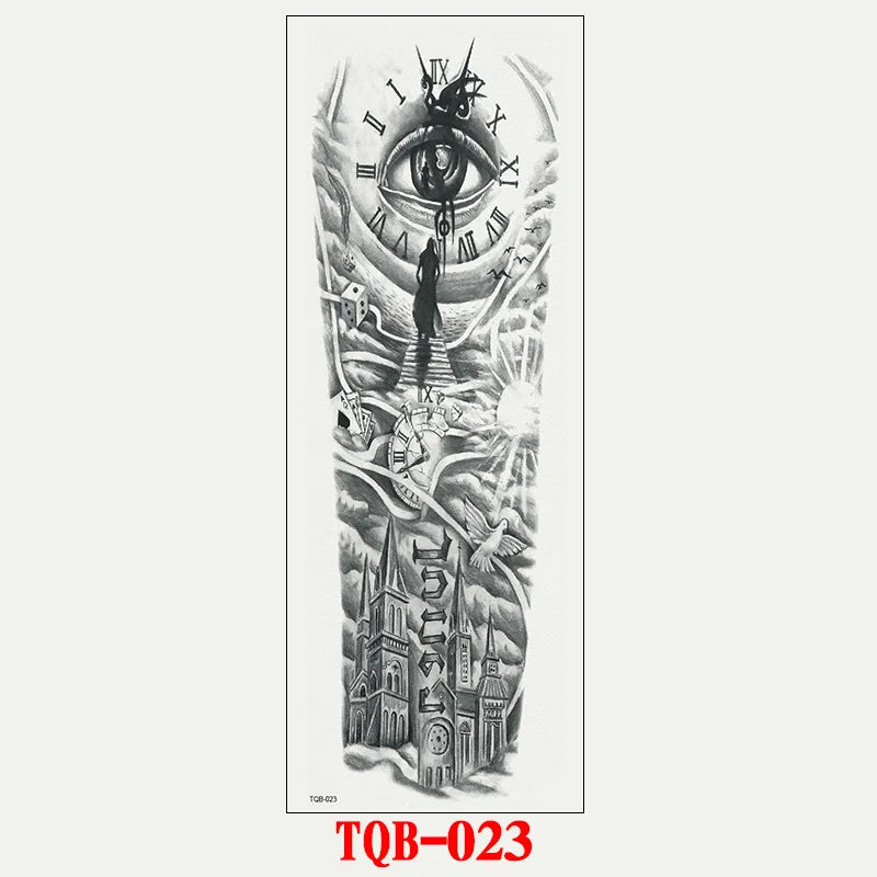 Large Arm Tattoo Stickers for Men Sleeve Waterproof Temporary Tattoo Bear Wolf Tiger Animal Fake Tattoo for Women Body Decor