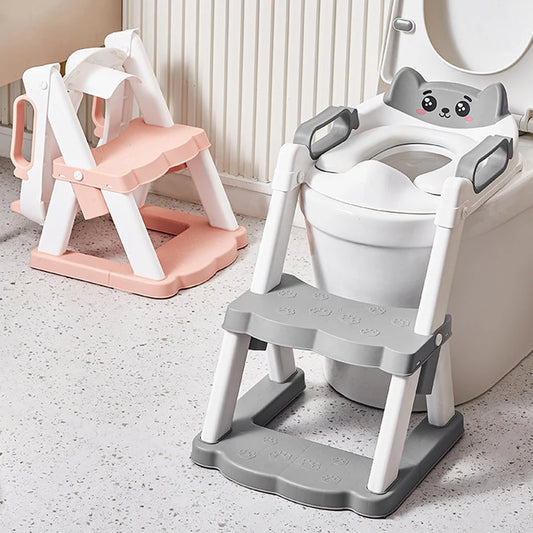 New Foldable Children's Toilet Seat Portable Baby Potty Training Toilet Cushion Toddler Auxiliary Pot Step Stool Urinal