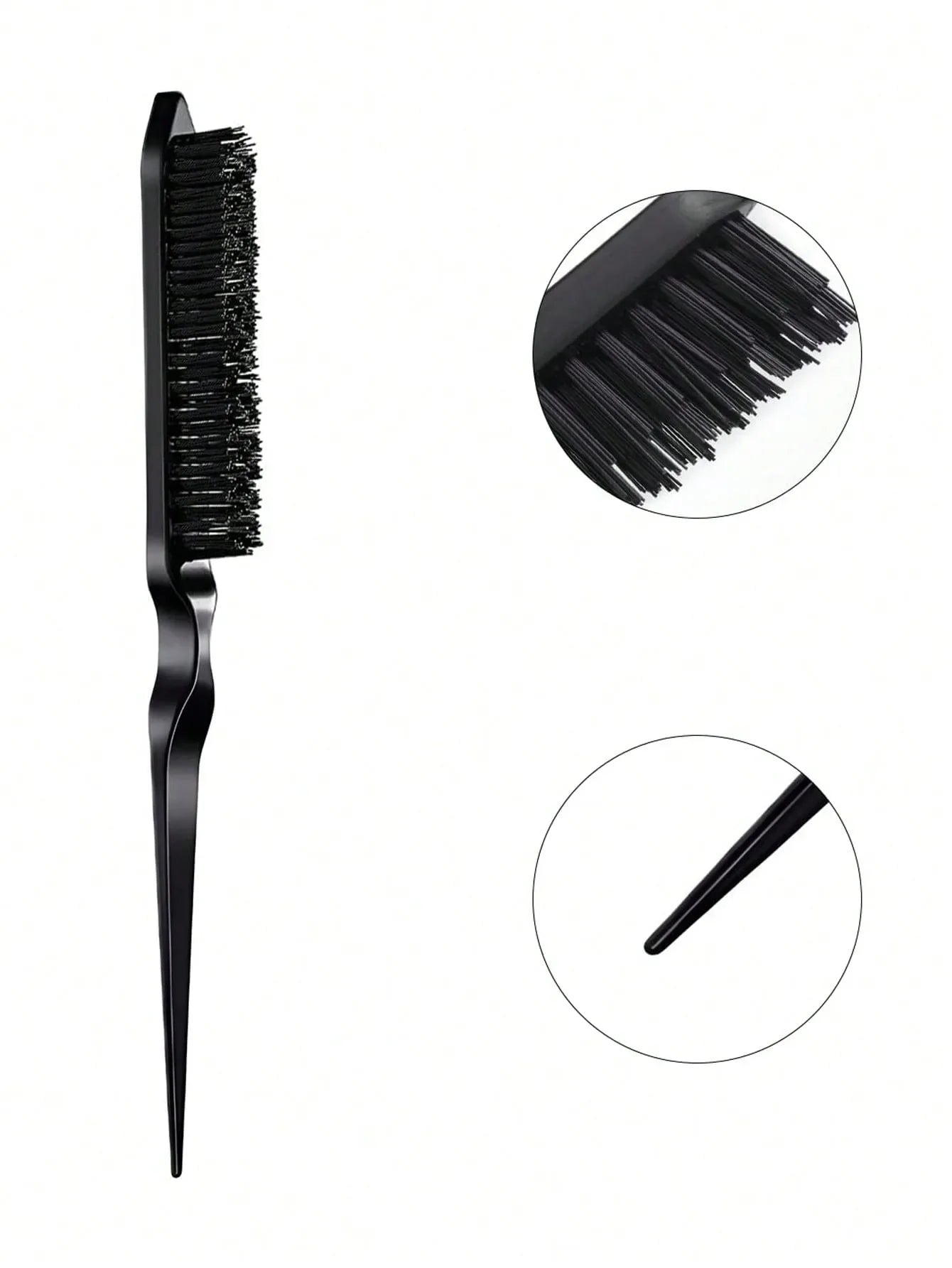 3pcs Styling Comb Set with Triple Tear Hair Brush Mouse Tail Comb Edge Brush, Salon Hair Styling Tool Special for Real Hair Wigs