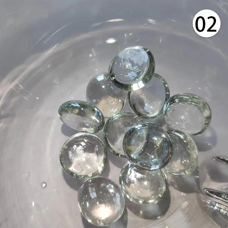 100% Natural Round Clear Quartz Crystal Bulk Tumbled Stone Mini Colourful Flat Stone Ornament Fish Tank Aquarium Decorations