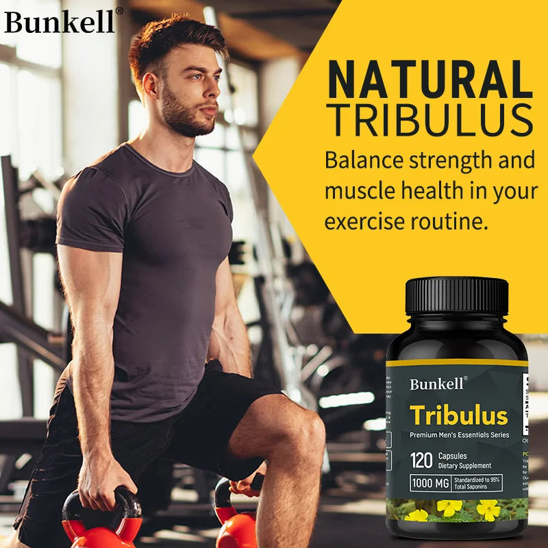 Tribulus Terrestris Capsules - Boosts Energy, Improves Mood, Enhances Endurance and Athletic Performance - 120 Capsules