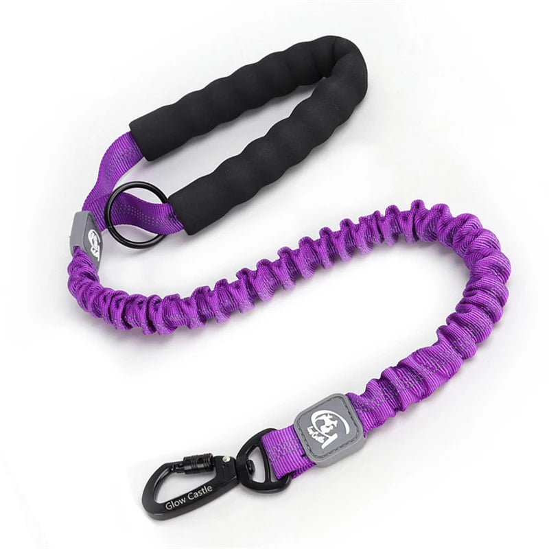 50cm Short Dog Leash Big Dog Training Leash Elastic Tactical Dog Lead Strong Short Traction Rope Durable Large Dog Leash Green