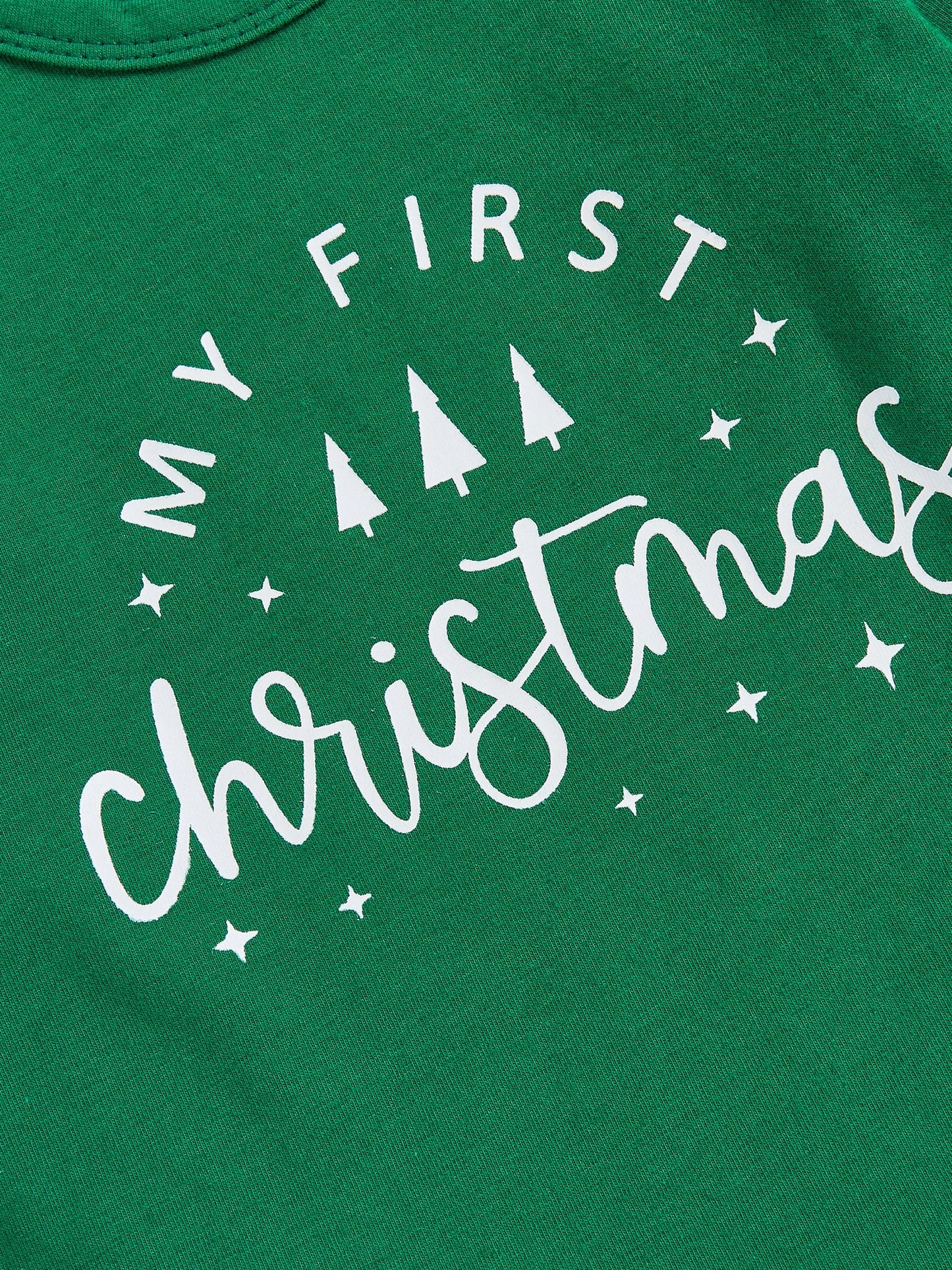 Baby Boy First Christmas Outfit Long Sleeve Truck Tree Print Romper Jogger Pants Hat Newborn Fall Winter Clothes Set