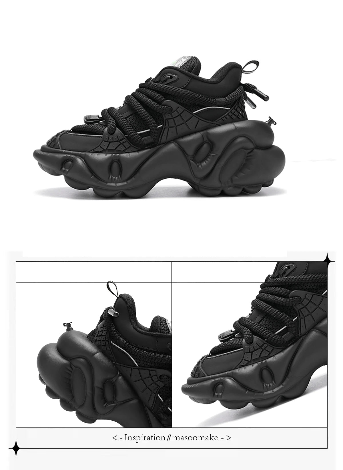 Super Soft Thick Sole Women/men Sport Shoes Lace Up Breathable Mesh Sneaker Casual Black/green Dad Shoes Platform Fashion Shoes