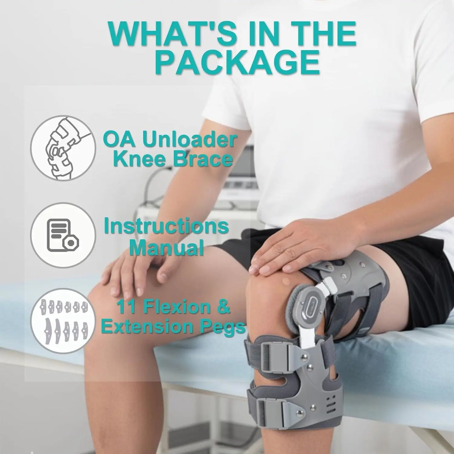 Osteoarthritis Unloading Knee Brace, OA Unloading Support Low Profile Design, Knee Joint Pain Relief Protective Device