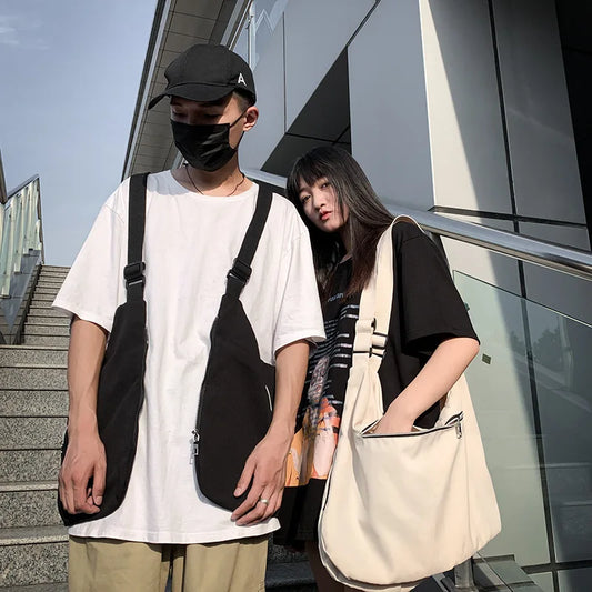 Multifunctional Cargo Vest Chest Bag Men Women Street Hip Hop Backpack Multi-purpose Wearable Crossbody Bags