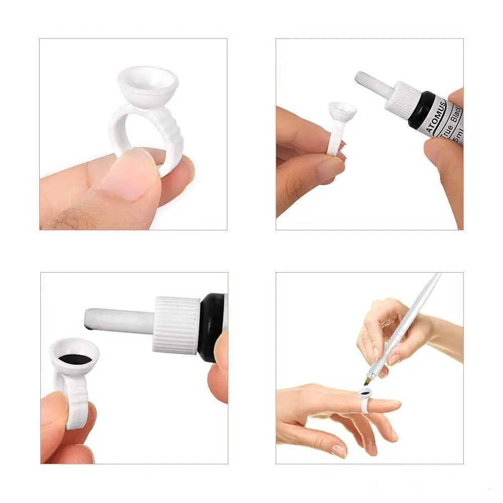 100/500/1000PCS Tattoo Rings Cups S/M/L Disposable Permanent Makeup Ring Plastic Tattoo Ink Pigment Ring for Tattoo Accessories