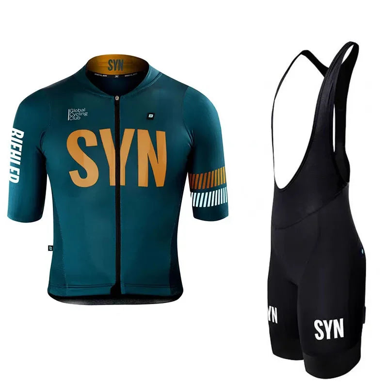 SYN Summer cycling clothes men's jerseys road cycling short sleeved sets bibs quick drying clothes breathable cycling shirt