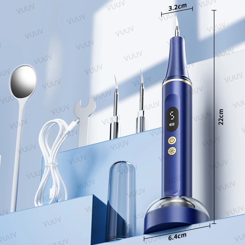 Visible Ultrasonic Dental Scaler Tartar Remover 5 modes with LED Light Household Teeth Cleaning Tools Dental Cleaner Oral Care