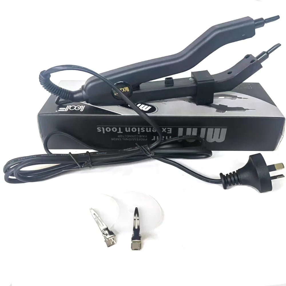 New arrival JR609 Quality Black Heat Hair Connector Temperature Controllable Heat Iron Hair Extension Tools Kit