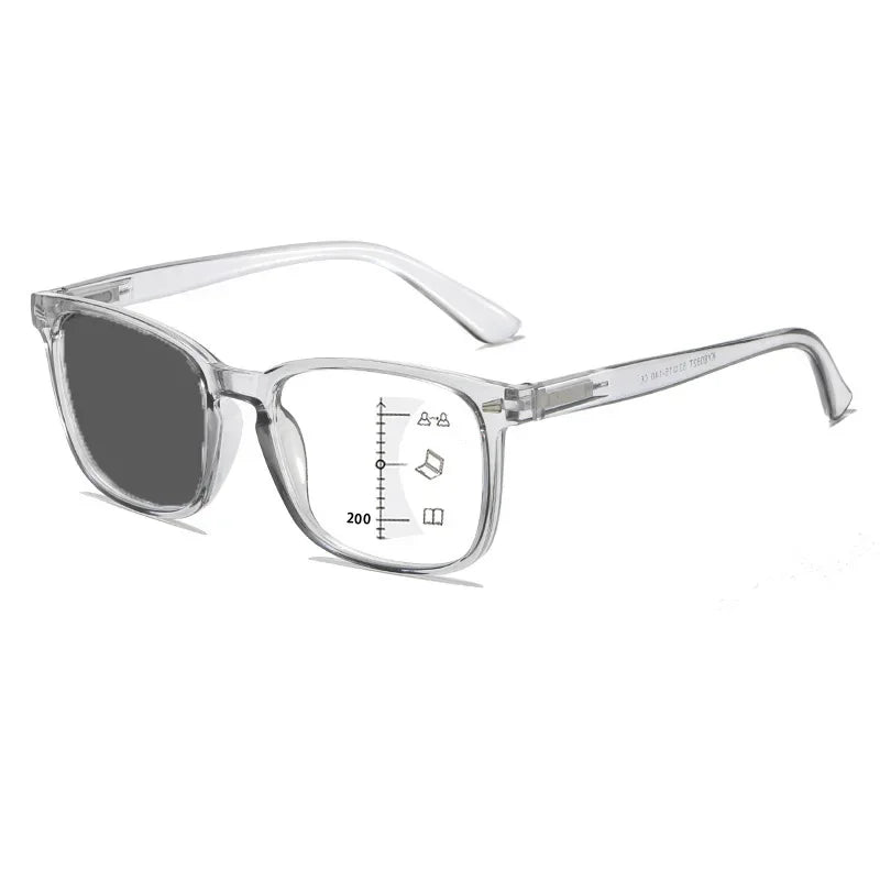 2024 Photochromic Anti Blue Reading Glasses Intelligent Far and Near Dual Light Multifocal Presbyopic Glasses Optical Eyeglass